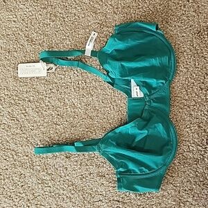 Aerie SMOOTHEZ Mesh Unlined Balconette Bra Underwire Green Size 36C NEW